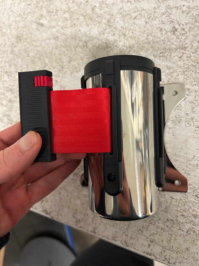 How to Replace the Belt on a FlexiBarrier Wall Mounted Barrier – Economy (2.3–4.5 m Belt)