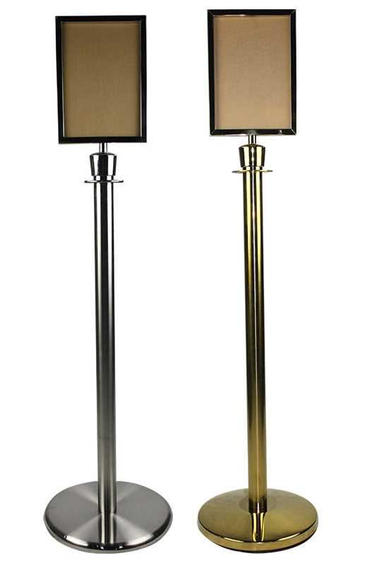 Barrier posts with sign holder