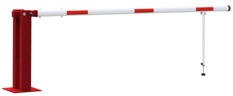 Manuelle Schranke mit Gasdruckfeder und klappbarer Pfostenstütze