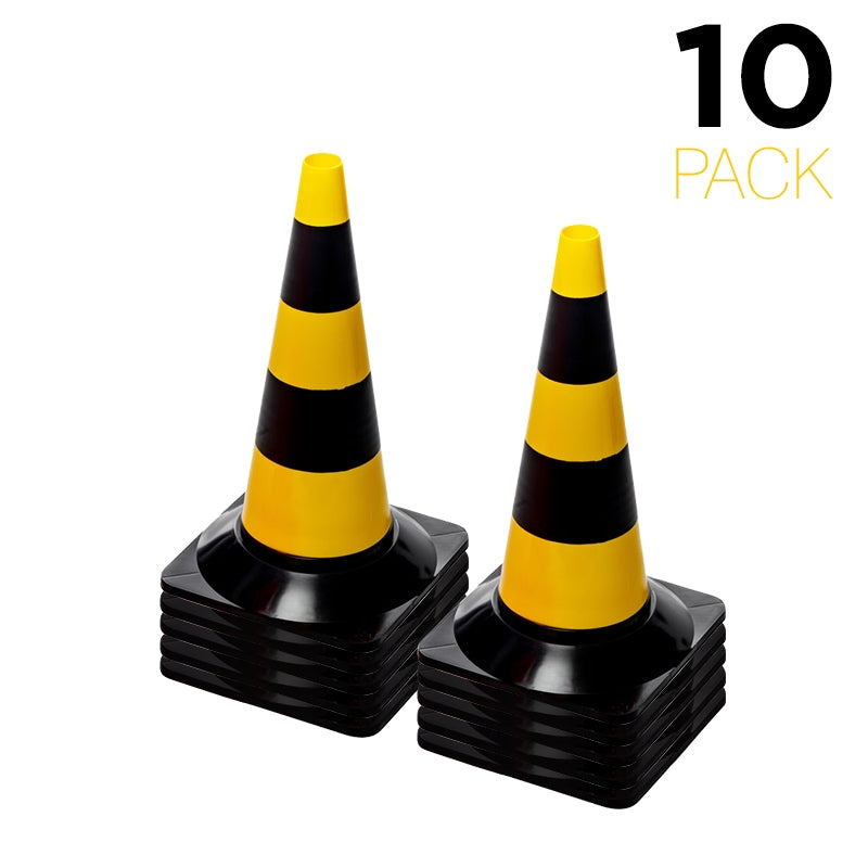 Flexibarrier Verkehrsleitkegel 50cm -Kit- 10Stk. (Schwarz/Gelb)