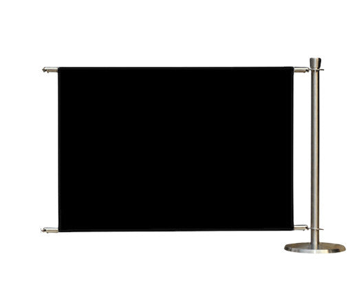 Erweiterungsset für Flexibarrier Café Barrier – Premium Silber – 1000mm | Einfarbiges Banner