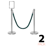 2er Pack – Flexibarrier Pfosten & Seil-Absperrung – Premium – inkl. A4 Schildhalterung
