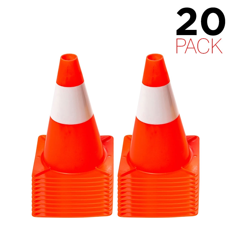 Flexibarrier Verkehrskegel 30cm -Kit- 20 Stück (Orange/Weiß)