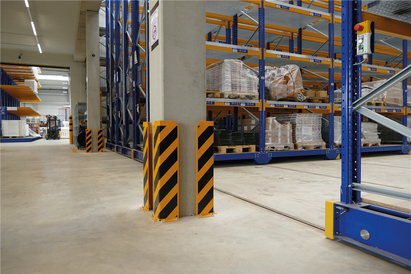 Anfahrschutz für Palettenregale -Crash Guard- Winkel -Verstärkt- (L-Form, 400mm-1200m Höhe)