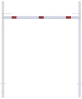 Höhenbegrenzungsbarriere mit 2 quadratischen Pfosten (3-9m Breite)