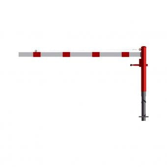 Swing barrier with pull rope reinforcement for casting in concrete