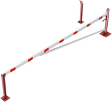 Schwenkbarriere mit Verstärkungsrohr & Zugseilverstärkung