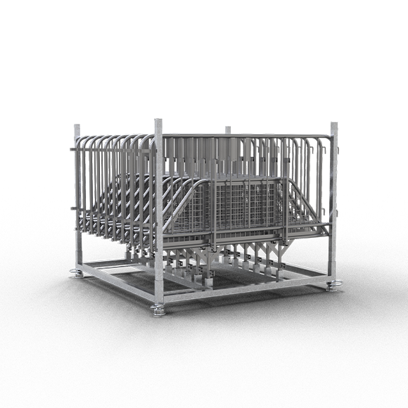 Bühnenbarrieren -Polizei- Paket mit Stapelrahmen (22,5m)