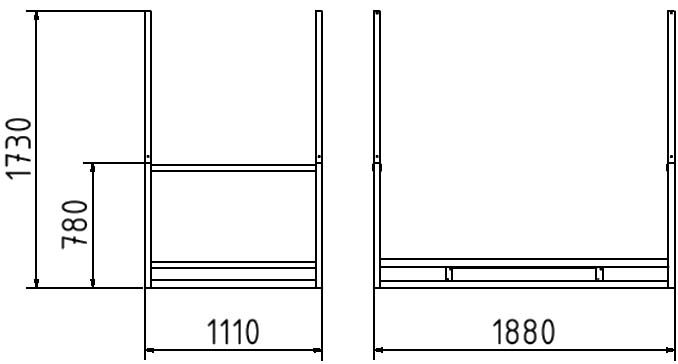 Mehrfachpalette für 20 Kunststoff-Absperrzäune und 20 Bodenplatten