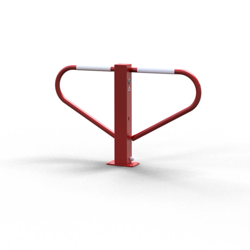 Klappbare Parkplatzschranke mit Dreiecksschloss