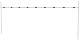 Höhenbegrenzungsbarriere mit 2 quadratischen Pfosten (3-9m Breite)
