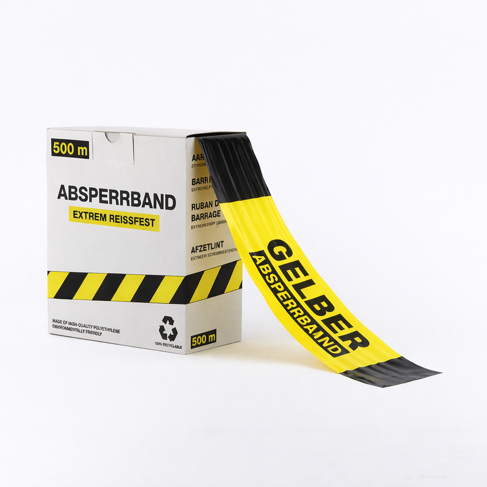 Absperrband – Individuell bedruckter Text – 500m x 80mm