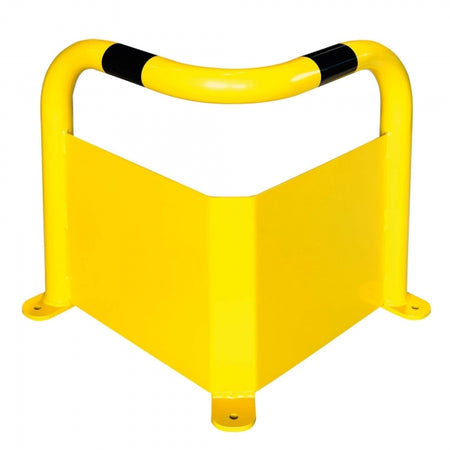 BLACK BULL Corner Guard MD heavy-duty corner barrier, 600 mm height with 150 mm under-run plate, impact-resistant steel guard for warehouse and industrial safety