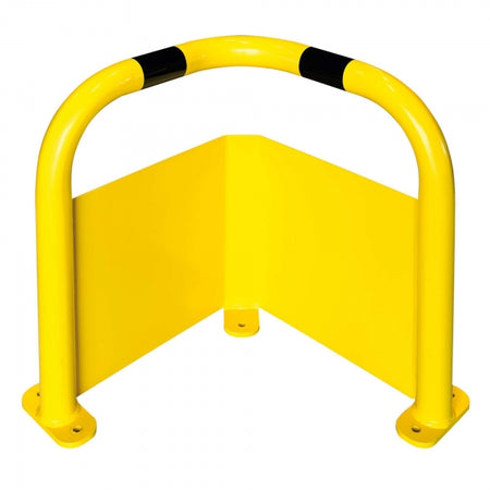 BLACK BULL Corner Guard MD industrial safety corner guard, 600 mm high with under-run plate, robust steel barrier for collision protection in warehouses and facilities