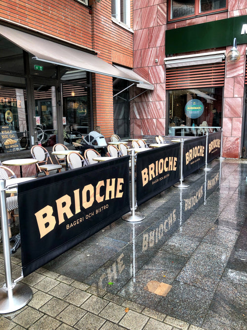 Flexibarrier Café-Barriere-Set – Premium – 1,5 Meter individuell bedrucktes Banner