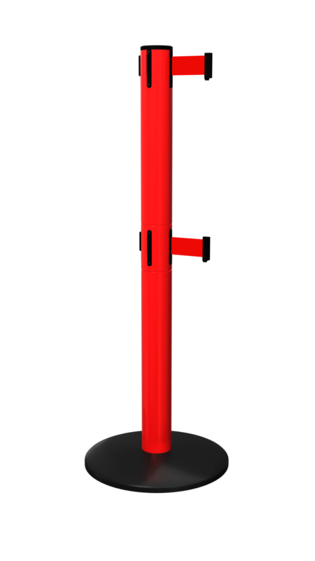 FlexiBarrier Gurtpfost - Safety Pro Twin - (2x4,9 m Gurt)