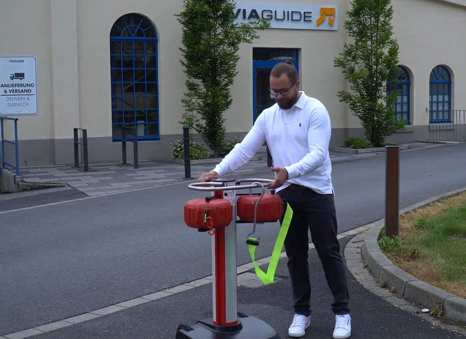 Beltrac Gurtpfosten -Jettrac- (2x25m einziehbarer Gurt)