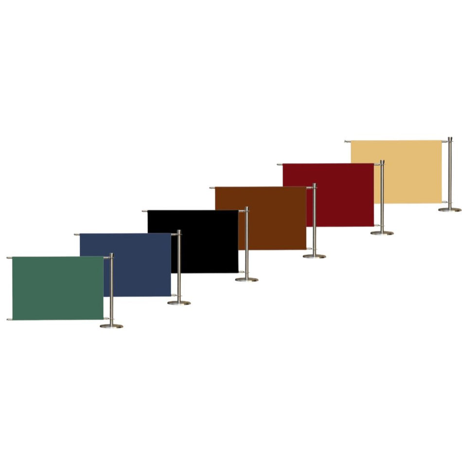 Erweiterungsset für Flexibarrier Café Barrier – Premium Silber – 1000mm | Einfarbiges Banner