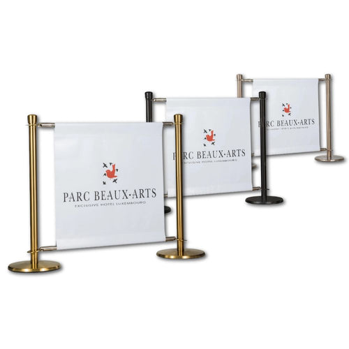 Flexibarrier Café-Barriere-Set – Premium – 1,5 Meter individuell bedrucktes Banner