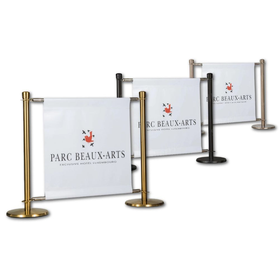 Flexibarrier Café-Barriere-Set – Premium – 2000mm | Individuell bedrucktes Banner