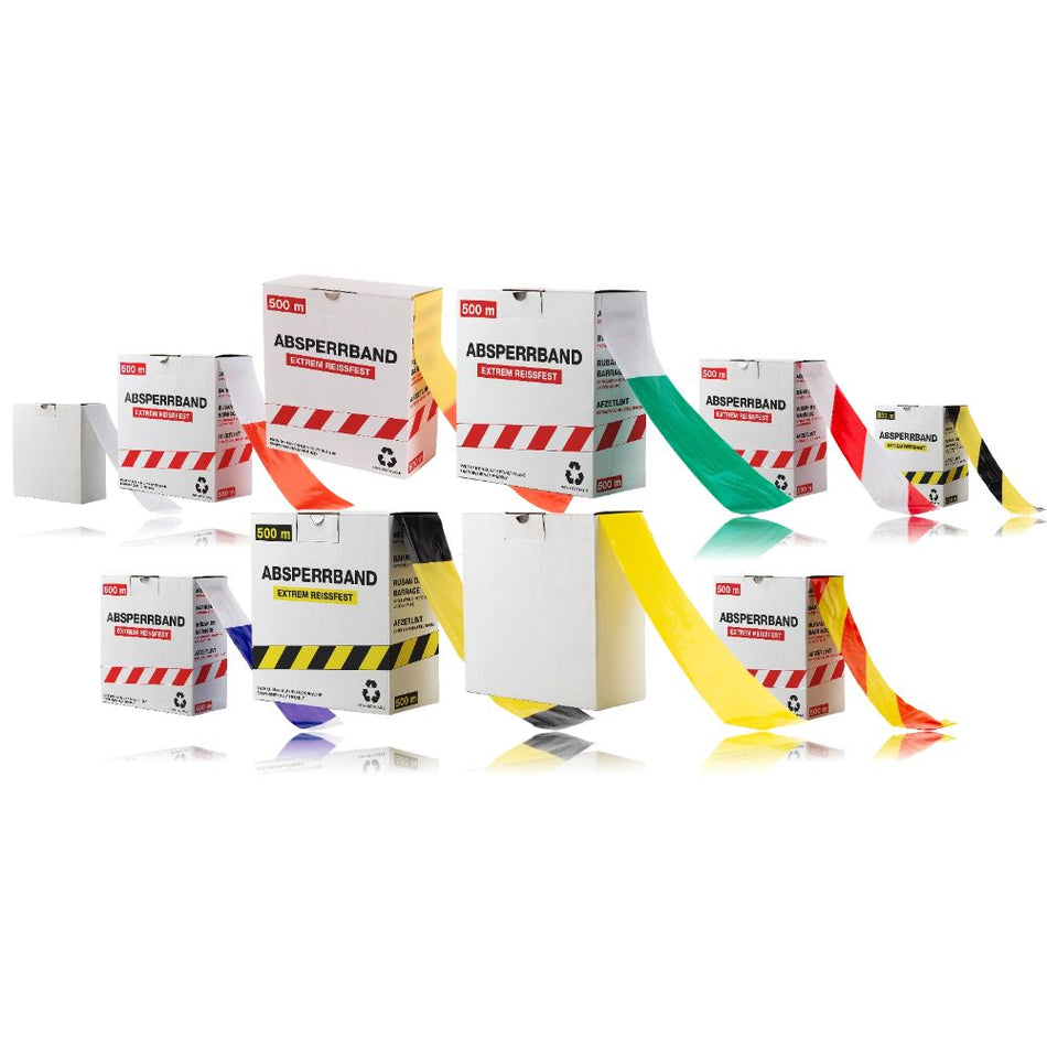 Absperrband – Extrem Reißfest – 500m x 80mm (Beidseitiger Druck)