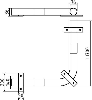 Anfahrschutzbügel, Ecke - Ø 76 mm, für Anker