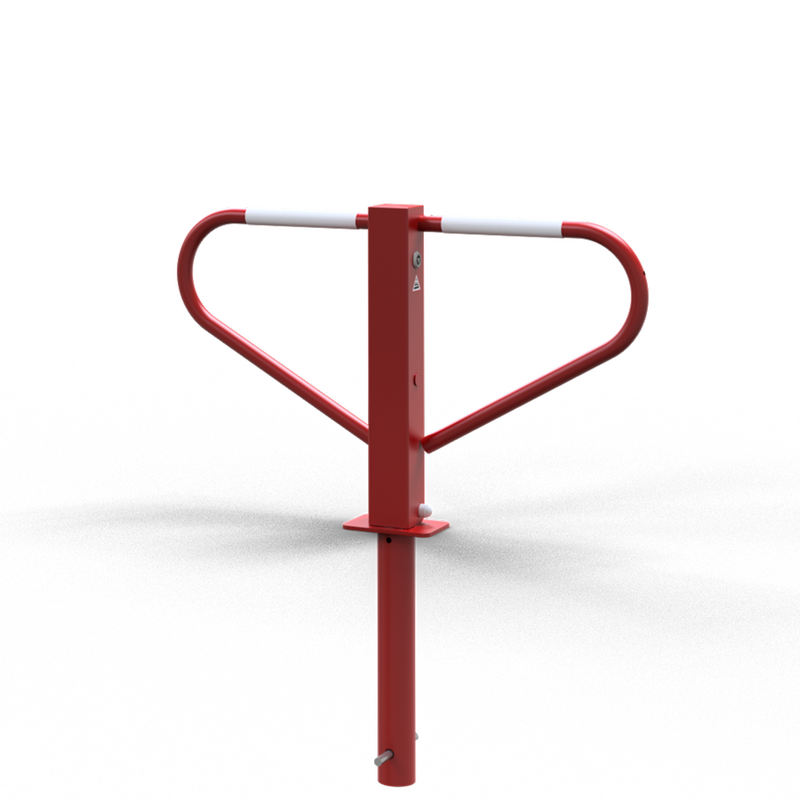 Klappbare Parkplatzschranke mit Dreiecksschloss