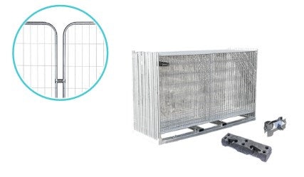 Bauzaun Premium mit abgerundeten Ecken – Komplettset (105m)