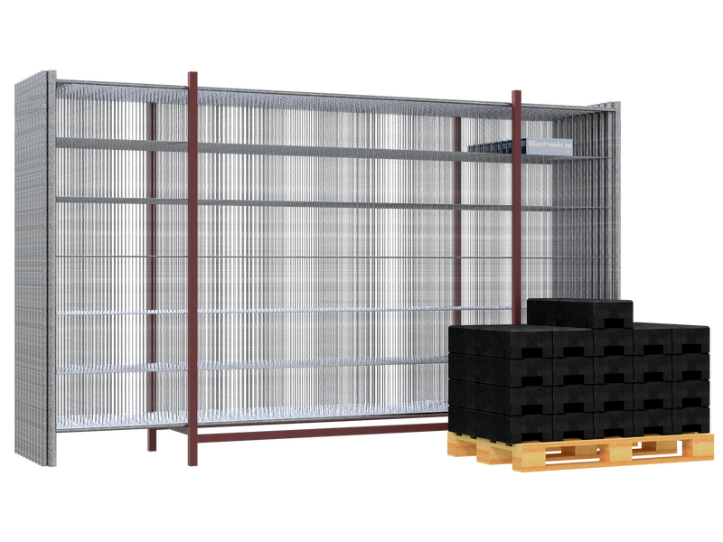 Bauzaun-Bundle - Standard - 20 Paneele inkl. Palette, Füße & Klemmen (70 m)