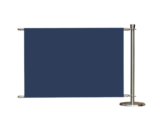 Erweiterungsset für Flexibarrier Café Barrier – Premium Silber – 1000mm | Einfarbiges Banner