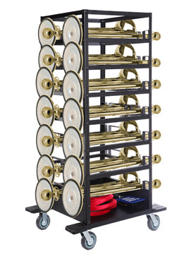 Absperr Set -Paket -Expo- 18 Pfosten (Gold), Seile & Transportwagen