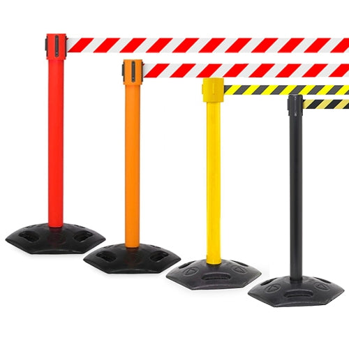 FlexiBarrier Absperrpfosten mit Gurtband  -Outdoor 1050- (10,6 m Gurt)