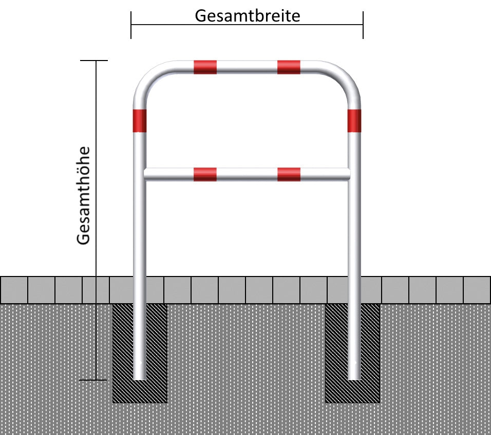 Hoops of steel tube Ø 60 mm, with crossbar