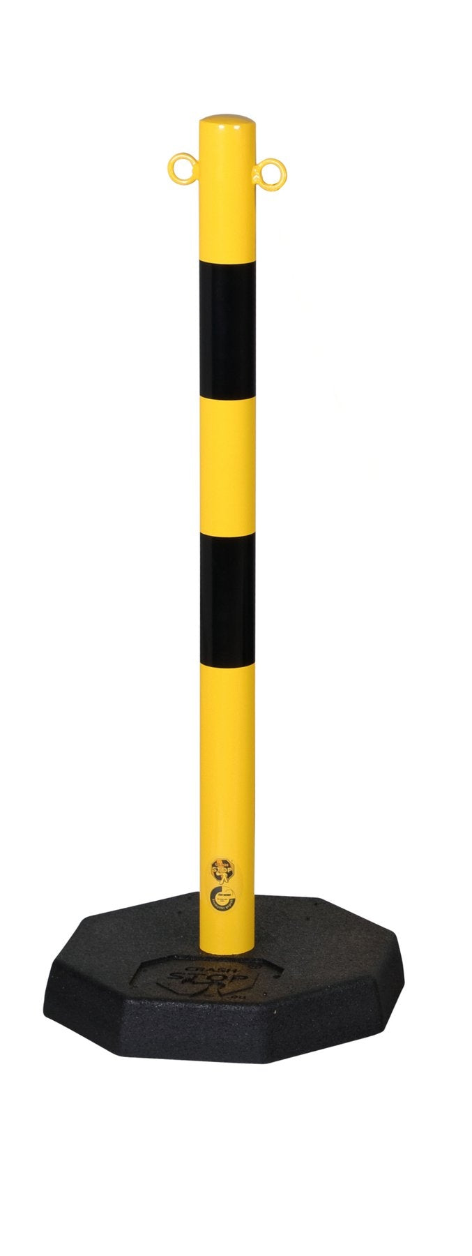 Flexibarrier Pfosten & Kette Absperrset mit Trolley (Schwarz/Gelb)