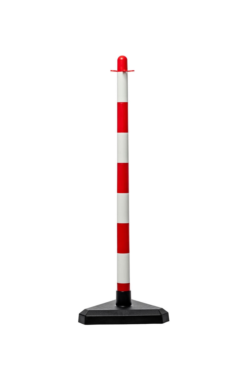 Pfosten- & Kettenabsperrungsset -Economy-, 16 Pfosten inkl. 25m Kunststoffkette (Rot/Weiß)