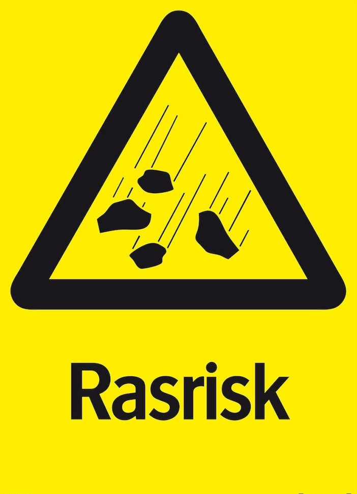 Varningsskylt - Rasrisk