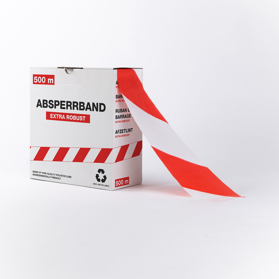 Absperrband – Extra Robust – 500m x 80mm (Beidseitiger Druck)