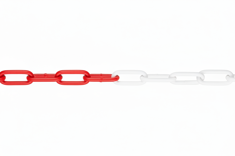 Absperrkette aus Stahl, verzinkt (15m, verschiedene Farben)