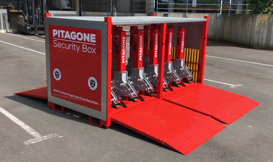 Pitagone Anti-Terror-Sperrensystem – 12 Module mit Sicherheitsbox (Komplette HVM-Lösung)