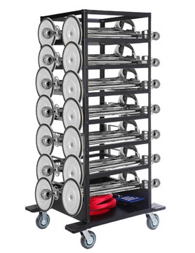 Absperr Set -Expo- 18 Pfosten (Silber), Seile & Transportwagen