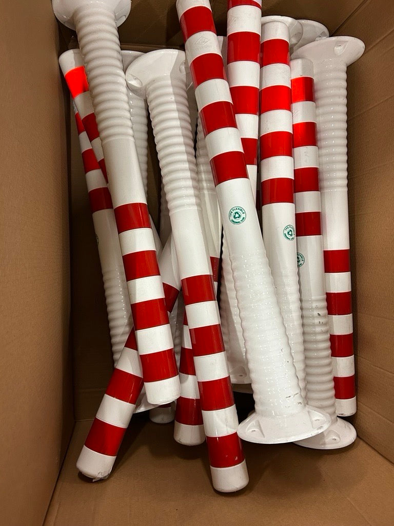 Flexible Traffic Post – Elasto – 1000 mm / White with red reflective stripes (Return)