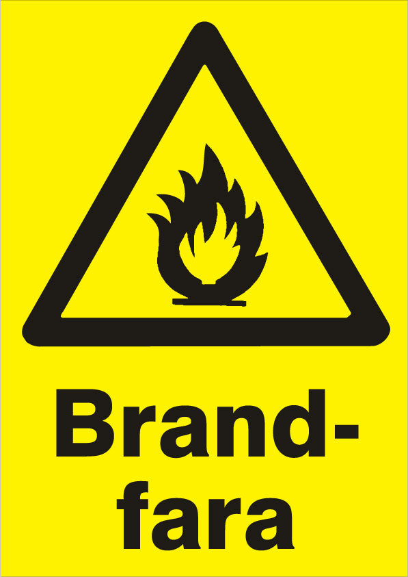 Varningsskylt. Brandfara