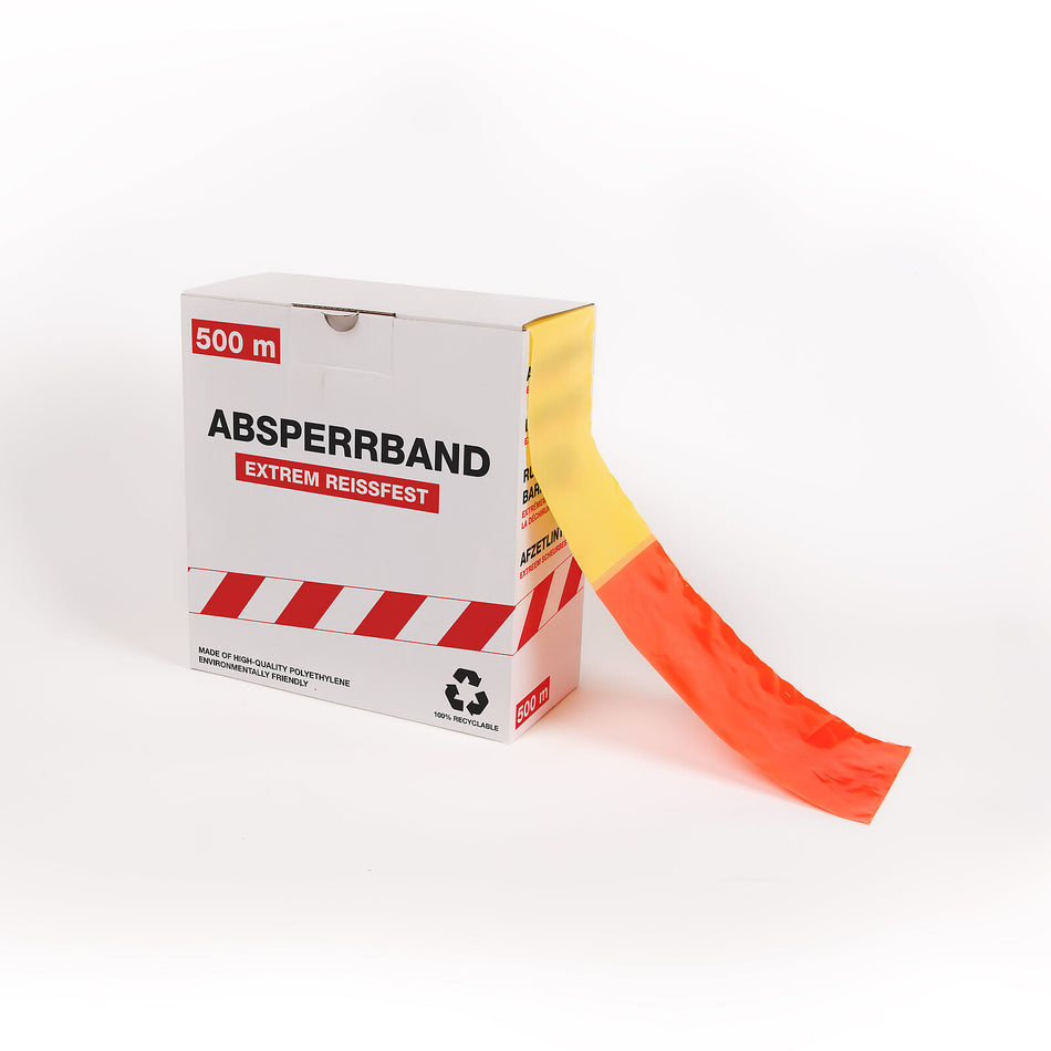 Absperrband – Extrem Reißfest – 500m x 80mm (Beidseitiger Druck)